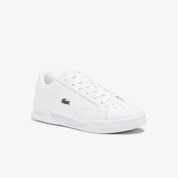 Lacoste Twin Serve Bőr Cupsole Sneakers Fehér | UP9y2es7