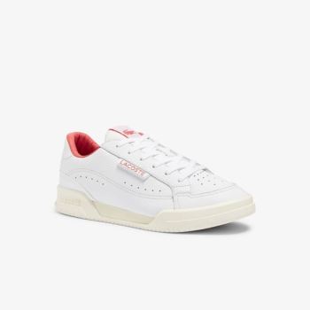 Lacoste Twin Serve Luxe Bőr and Szintetikus Sneakers Fehér Bézs | QUynMzt1