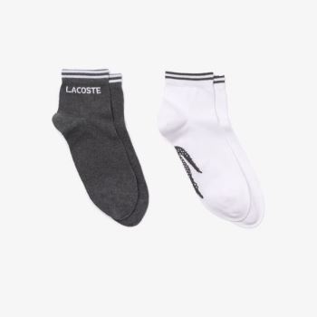 Lacoste Two-Pack Of SPORT Pamut Socks Szürke Fehér | KQlBUt2r