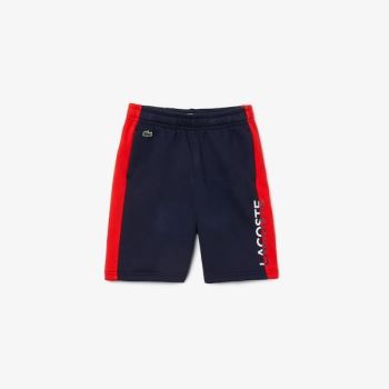 Lacoste Two-Tone Fleece Shorts Sötétkék Kék Piros | sPJAbDOu