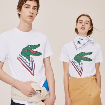 Lacoste x Jean-Michel Tixier Graphic T-shirt Fehér Piros | DazXwrgo