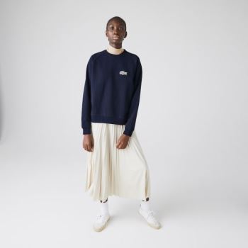 Lacoste x National Geographic Pamut Fleece Sweatshirt Sötétkék Kék Fehér | G2UupGcw