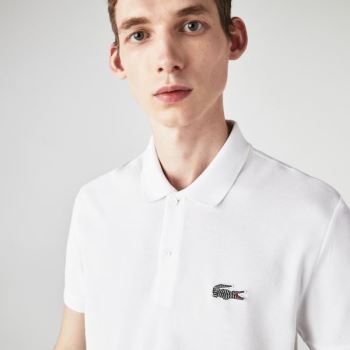 Lacoste x National Geographic Regular Fit Organic Pamut Polo Shirt Fehér | dG7OZD6v