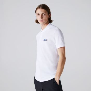 Lacoste x National Geographic Regular Fit Organic Pamut Polo Shirt Fehér | epx7HqoX