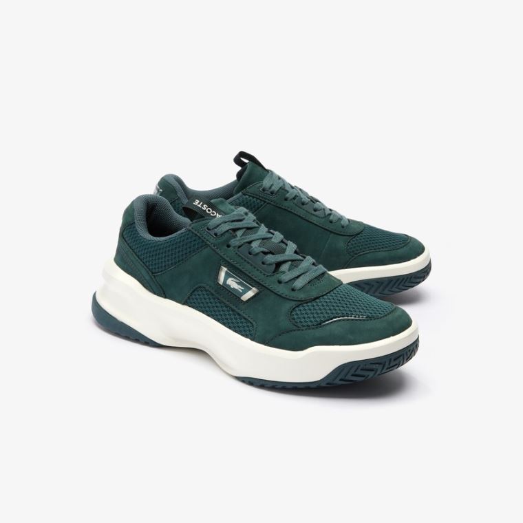 Lacoste Ace Lift Bicolour Bőr Sneakers Sötétzöld Fehér | L4Y9lXnD