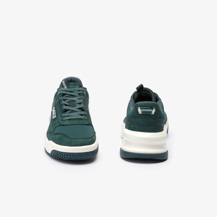 Lacoste Ace Lift Bicolour Bőr Sneakers Sötétzöld Fehér | L4Y9lXnD