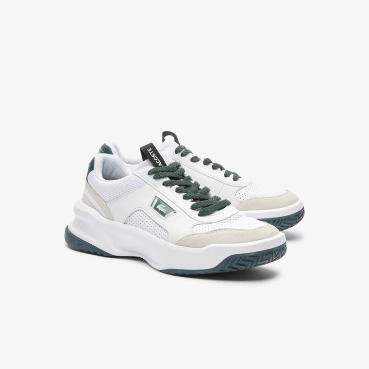 Lacoste Ace Lift Colourblock Bőr Reflective Sneakers Fehér Sötétzöld | fEwVh7Ow