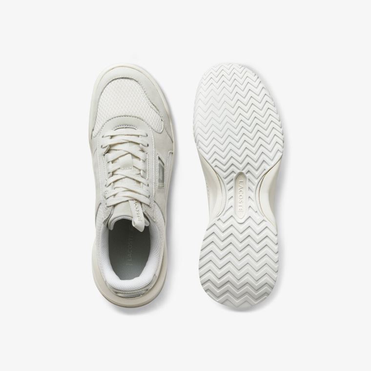 Lacoste Ace Lift Colourblock Bőr Sneakers Fehér Fehér | 09BFWRjz