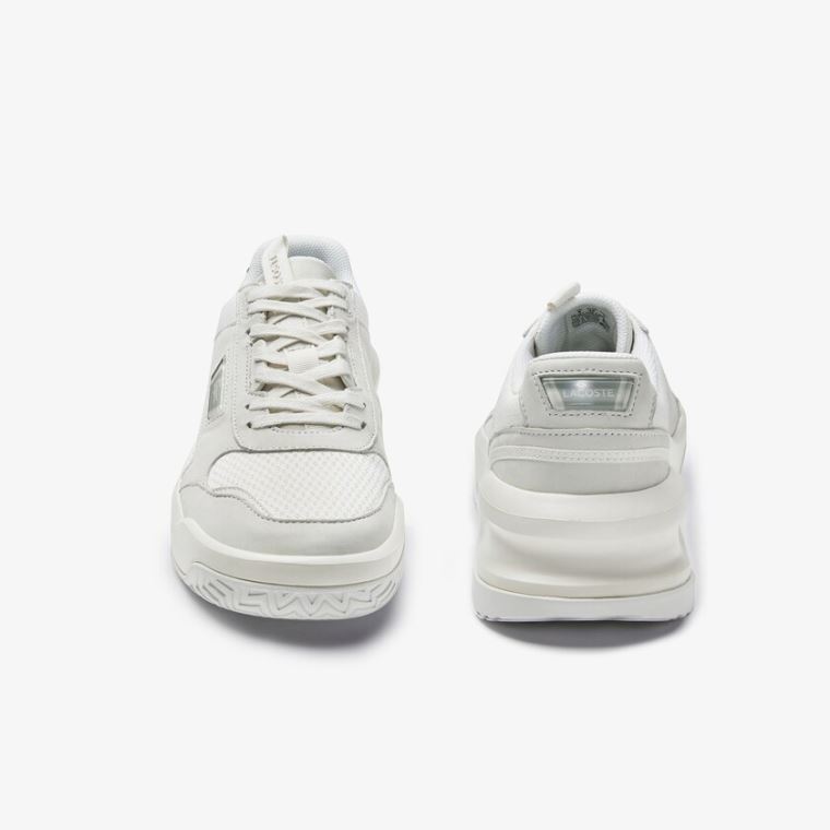 Lacoste Ace Lift Colourblock Bőr Sneakers Fehér Fehér | 09BFWRjz