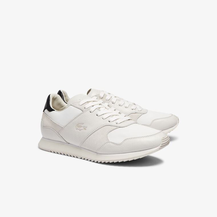 Lacoste Aesthet Luxe Bőr Sneakers Fehér Fekete | Ke10Mp9H