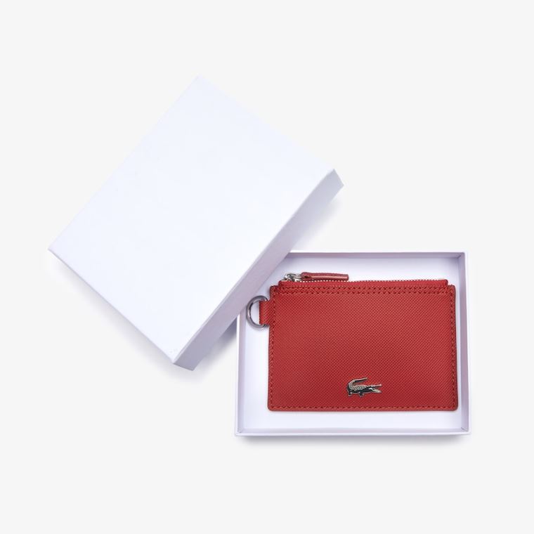 Lacoste Anna Coated Vászon Zip Badge Holder Rózsaszín | gFqRnwlm