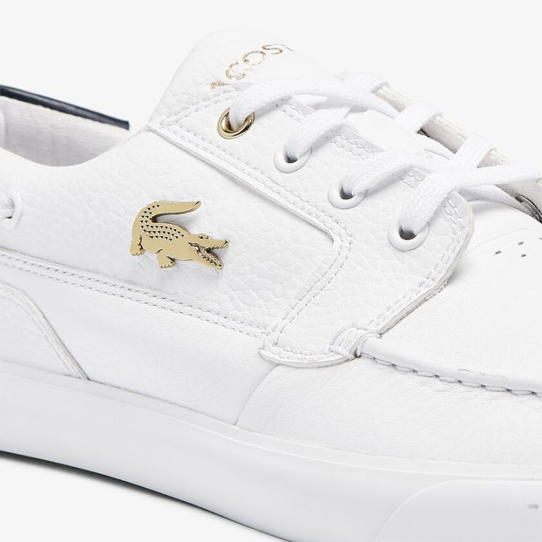 Lacoste Bayliss Deck Bőr Sneakers Fehér | gdlnk1ve