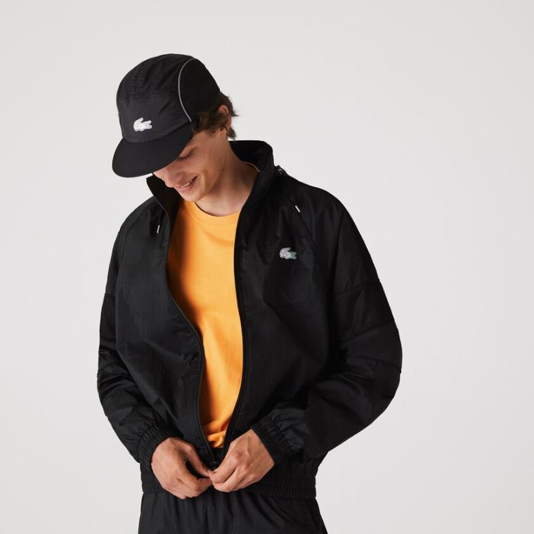 Lacoste CONCEPTS Collaboration Könnyű Zip-Up Jacket Fekete | EN7A6CcR