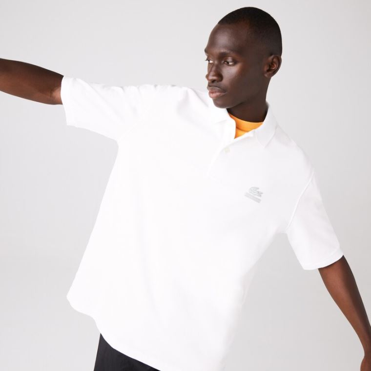 Lacoste CONCEPTS Collaboration Relaxed Polo Fehér | NBwvycfC