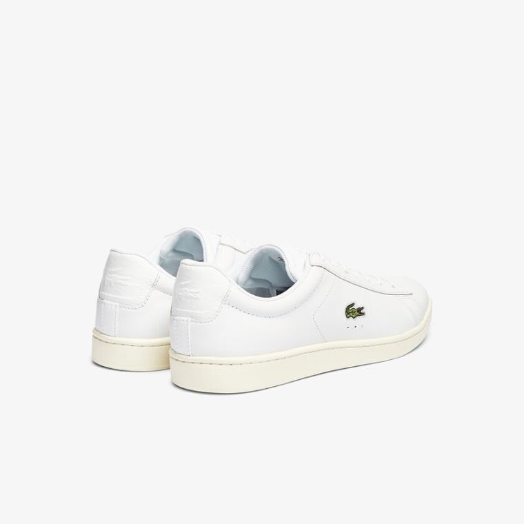 Lacoste Carnaby Evo Bőr Accent Sneakers Fehér Szürke | JwVpWS2r