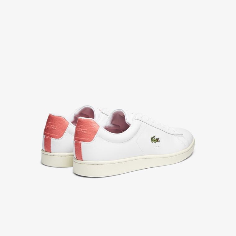 Lacoste Carnaby Evo Bőr Accent Sneakers Fehér Bézs | wxPVUPee