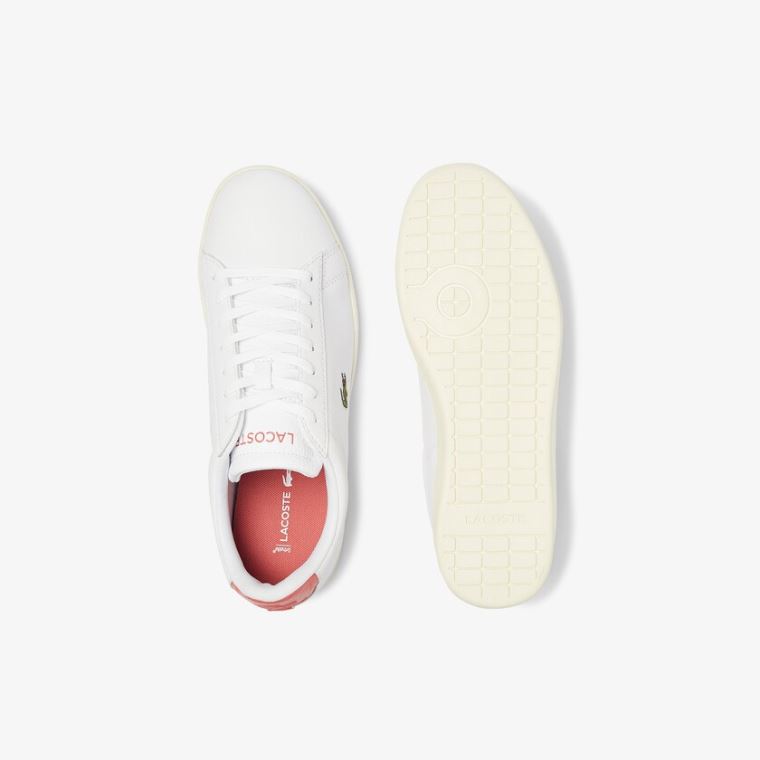 Lacoste Carnaby Evo Bőr Accent Sneakers Fehér Bézs | wxPVUPee