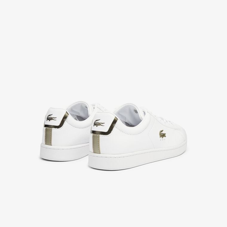 Lacoste Carnaby Evo Bőr Platinum Sneakers Fehér Fehér | WDpdclDX