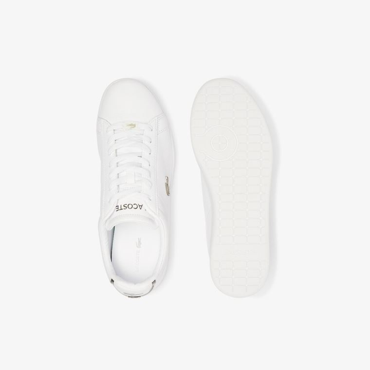 Lacoste Carnaby Evo Bőr Platinum Sneakers Fehér Fehér | WDpdclDX