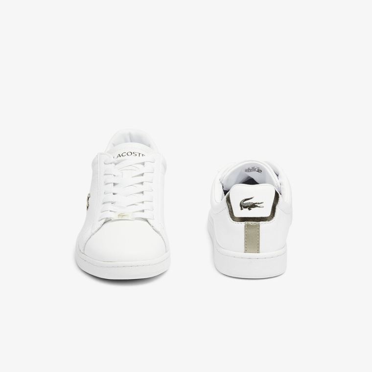 Lacoste Carnaby Evo Bőr Platinum Sneakers Fehér Fehér | WDpdclDX