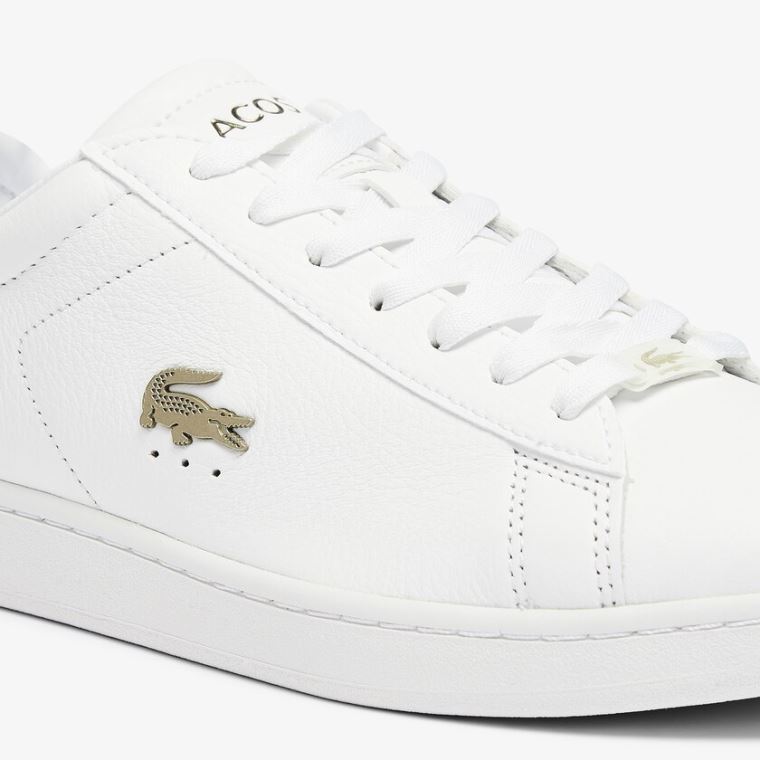 Lacoste Carnaby Evo Bőr Platinum Sneakers Fehér Fehér | WDpdclDX