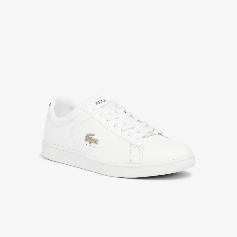 Lacoste Carnaby Evo Bőr Platinum Sneakers Fehér Fehér | WDpdclDX