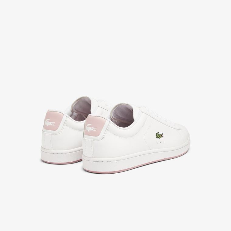 Lacoste Carnaby Evo Bőr Sneakers Fehér Rózsaszín | 5GoWnp0N