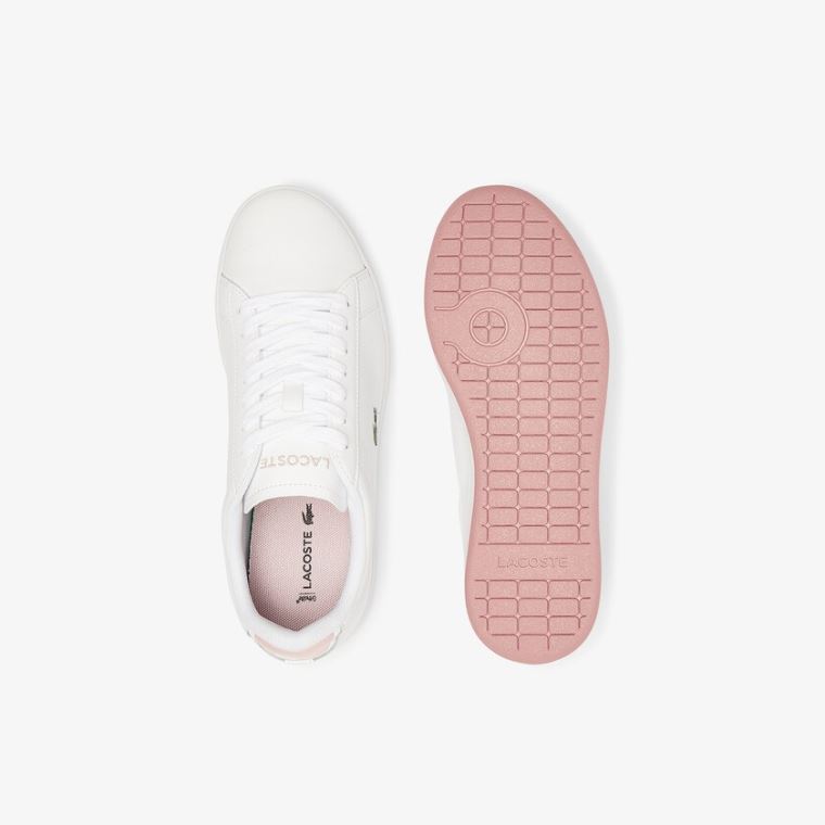 Lacoste Carnaby Evo Bőr Sneakers Fehér Rózsaszín | 5GoWnp0N