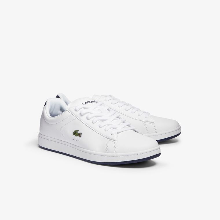 Lacoste Carnaby Evo Bőr Sneakers Fehér Sötétkék | SEfBsVj9