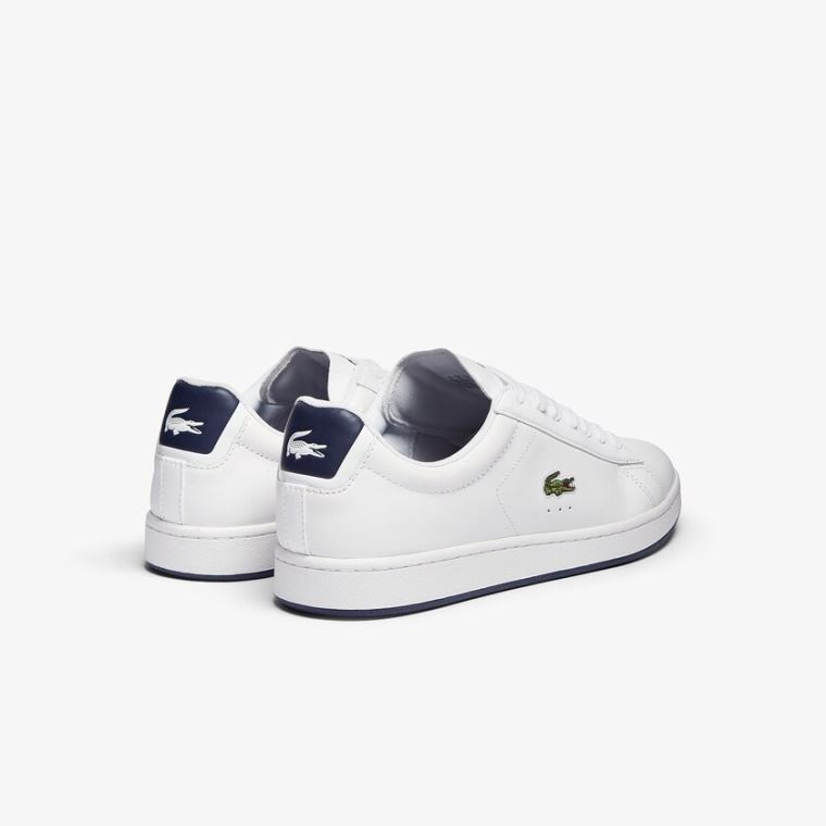 Lacoste Carnaby Evo Bőr Sneakers Fehér Sötétkék | SEfBsVj9