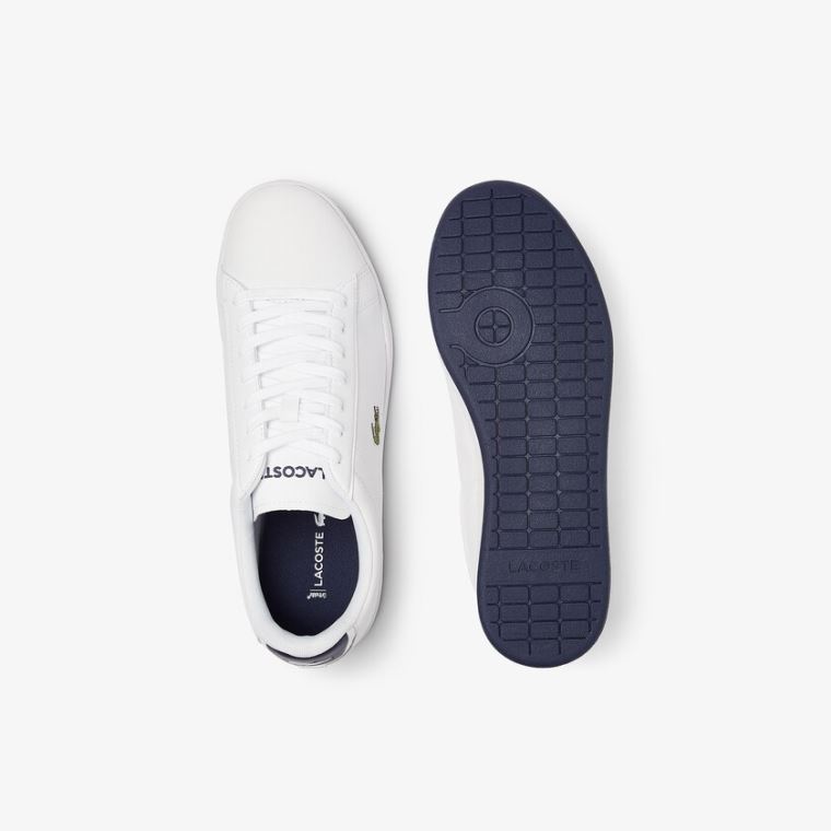 Lacoste Carnaby Evo Bőr Sneakers Fehér Sötétkék | SEfBsVj9