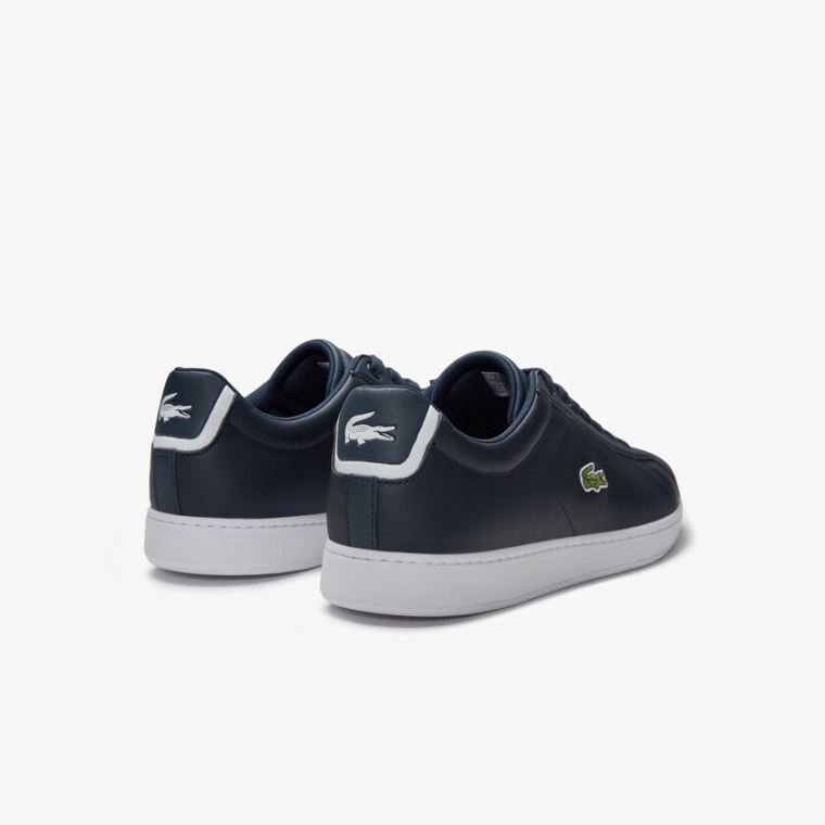 Lacoste Carnaby Evo Bőr Sneakers Sötétkék | YFRW2qF0