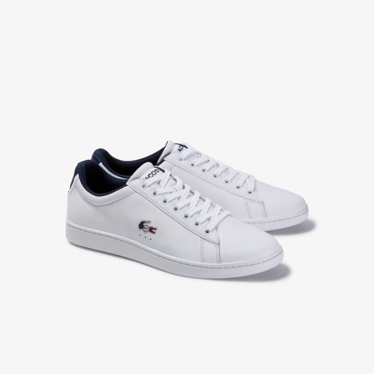 Lacoste Carnaby Evo Bőr and Szintetikus Sneakers Fehér Bézs | LduYitaR