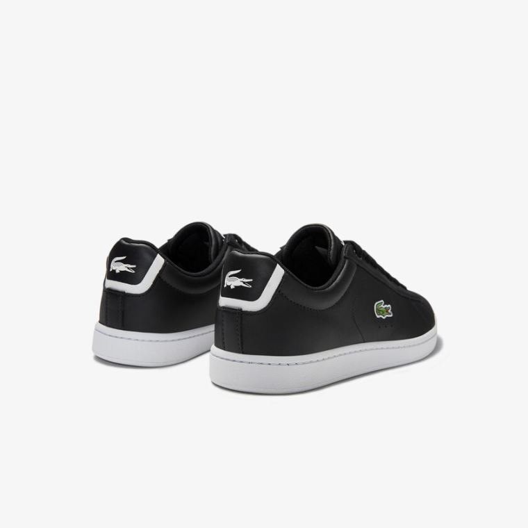 Lacoste Carnaby Evo Mesh-lined Bőr Sneakers Fekete | 3Qe4QMvV