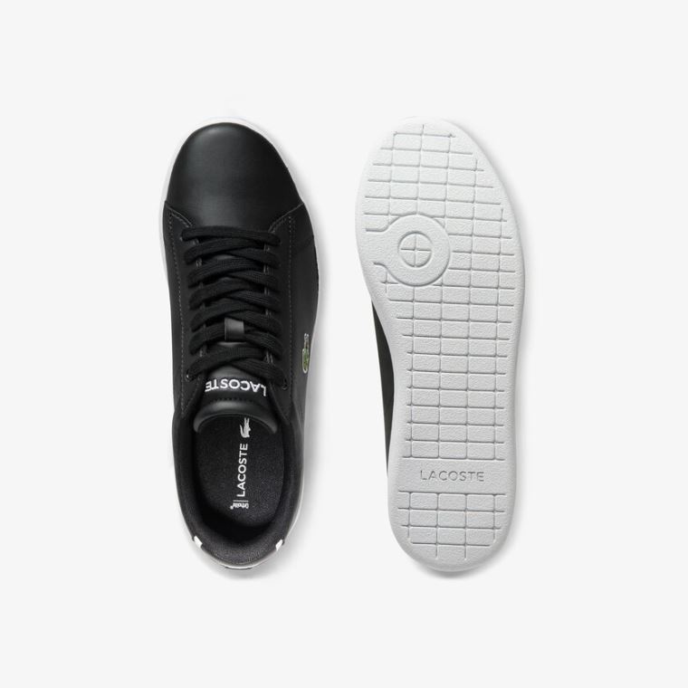 Lacoste Carnaby Evo Mesh-lined Bőr Sneakers Fekete | 3Qe4QMvV