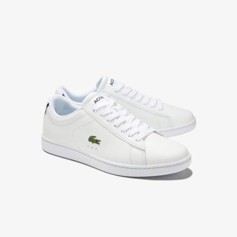 Lacoste Carnaby Evo Mesh-lined Bőr Sneakers Fehér | Nc8CvXDE