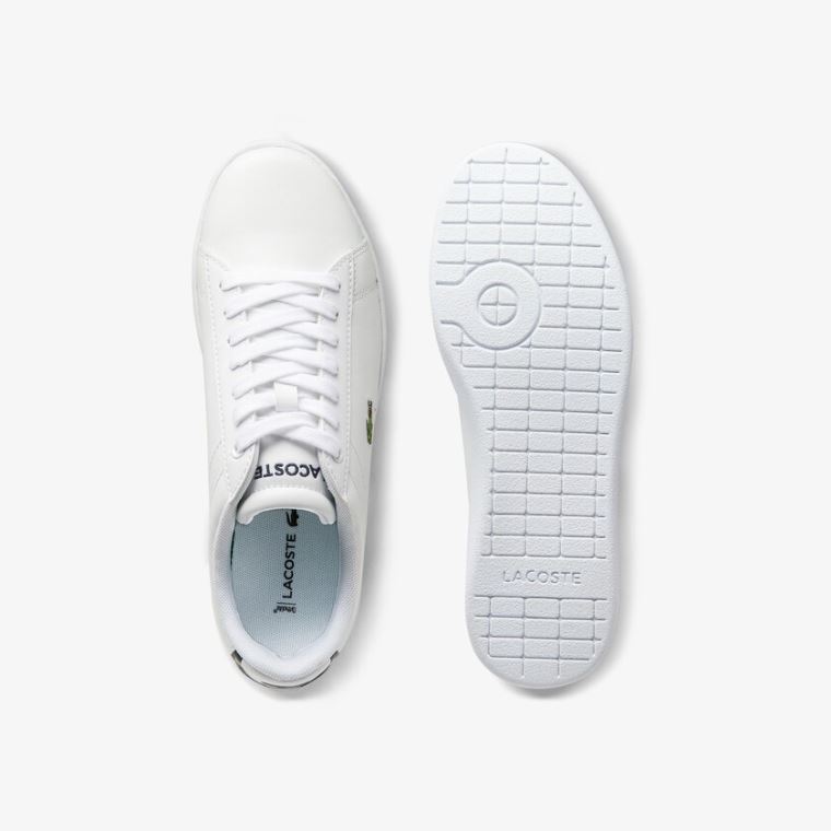 Lacoste Carnaby Evo Mesh-lined Bőr Sneakers Fehér | Nc8CvXDE