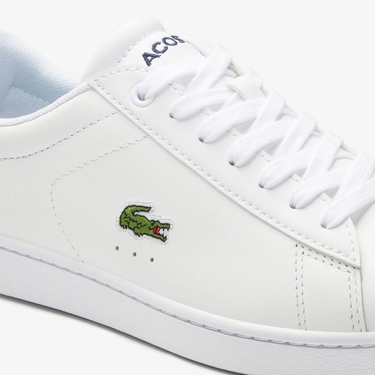 Lacoste Carnaby Evo Mesh-lined Bőr Sneakers Fehér | Nc8CvXDE