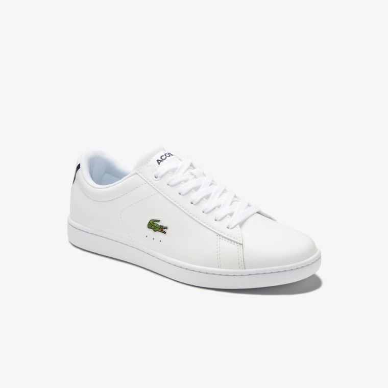 Lacoste Carnaby Evo Mesh-lined Bőr Sneakers Fehér | Nc8CvXDE