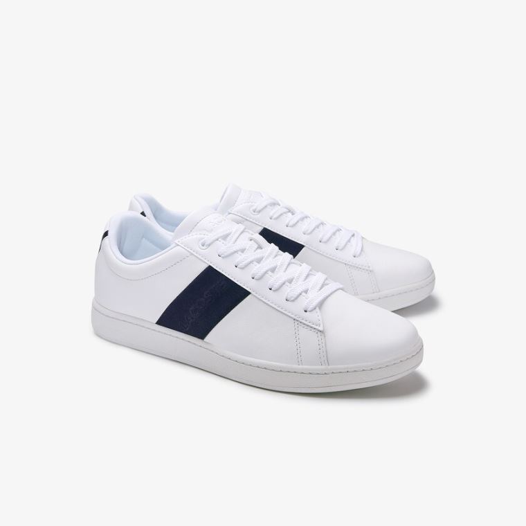 Lacoste Carnaby Evo Pigmented Bőr Sneakers Fehér Sötétkék | EPwAyuox