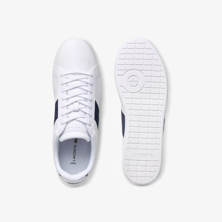 Lacoste Carnaby Evo Pigmented Bőr Sneakers Fehér Sötétkék | EPwAyuox