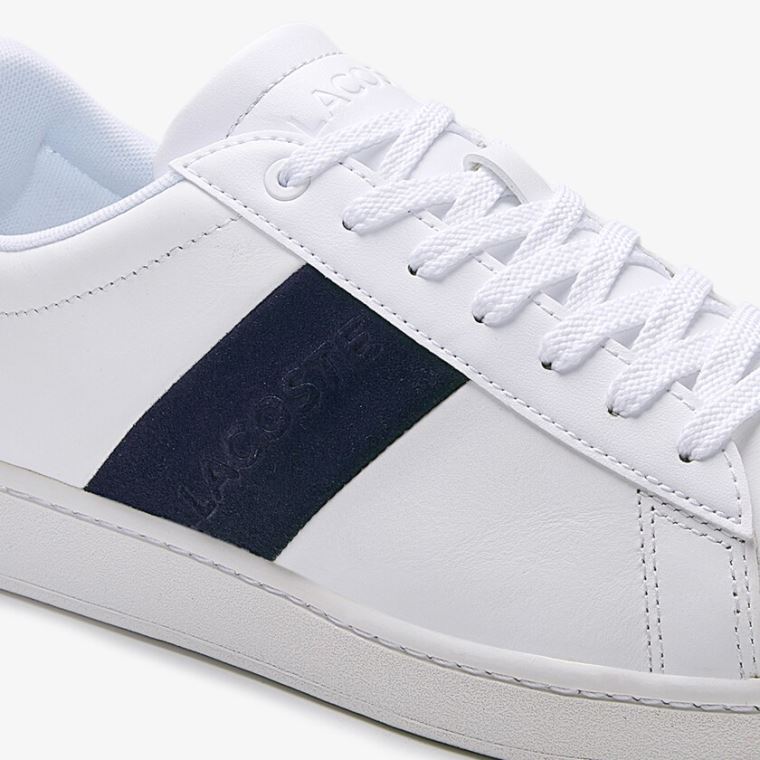 Lacoste Carnaby Evo Pigmented Bőr Sneakers Fehér Sötétkék | EPwAyuox