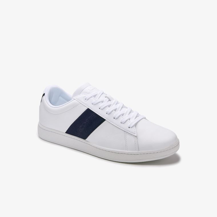 Lacoste Carnaby Evo Pigmented Bőr Sneakers Fehér Sötétkék | EPwAyuox