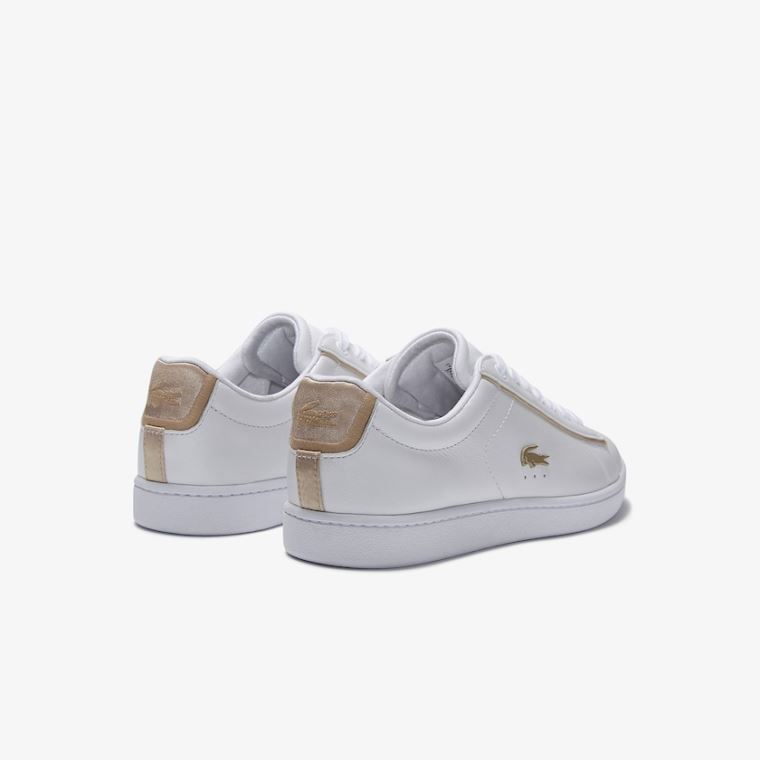 Lacoste Carnaby Evo Satin and Bőr Sneakers Fehér | 9FpMq0Ov