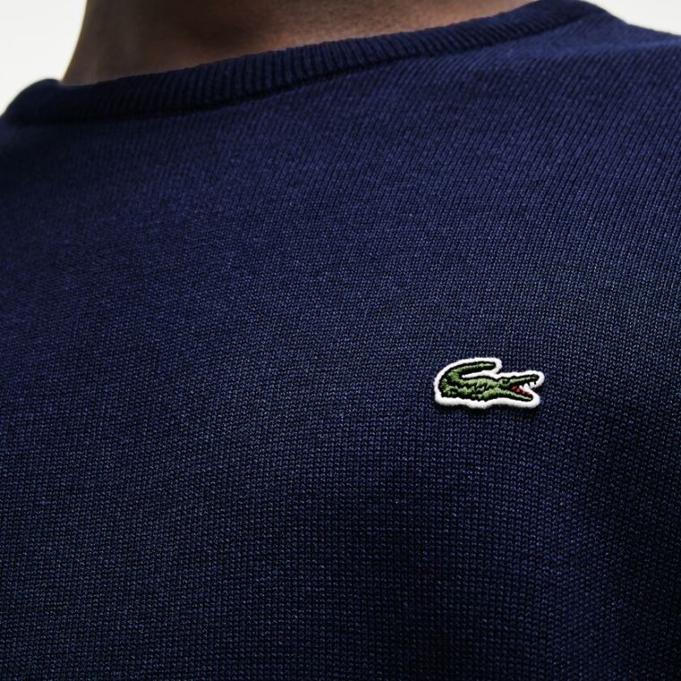 Lacoste Caviar Piqué Accent Pulóver Sötétkék Kék Fehér Sötétkék Kék | 6OdWdqGD