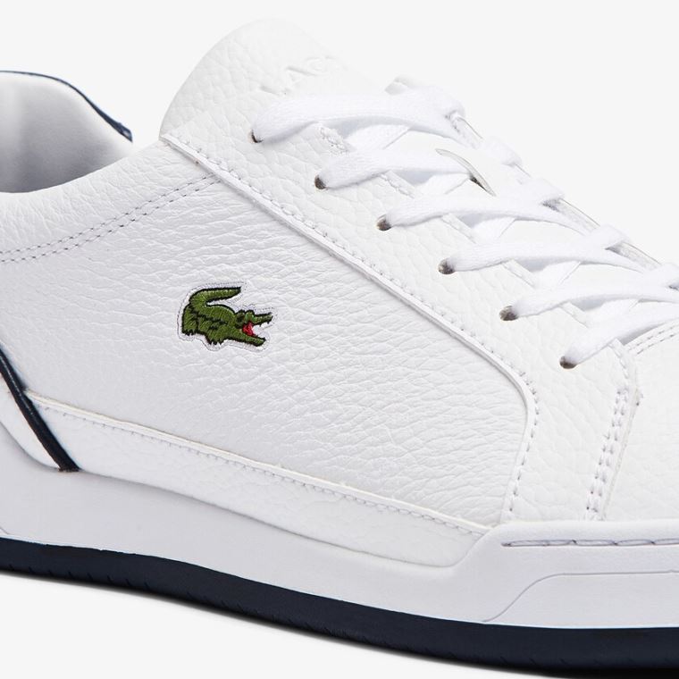 Lacoste Challenge Bőr Sneakers Fehér Sötétkék | v7jJpDKV