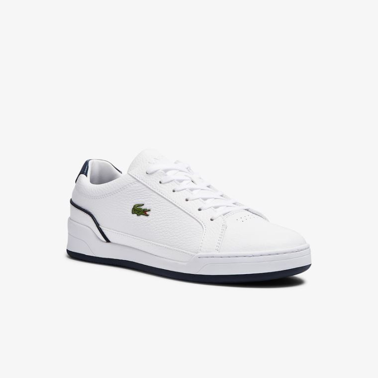 Lacoste Challenge Bőr Sneakers Fehér Sötétkék | v7jJpDKV