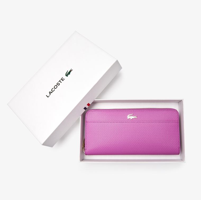 Lacoste Chantaco Bőr 12 Card Wallet Rózsaszín | exLuGQVV