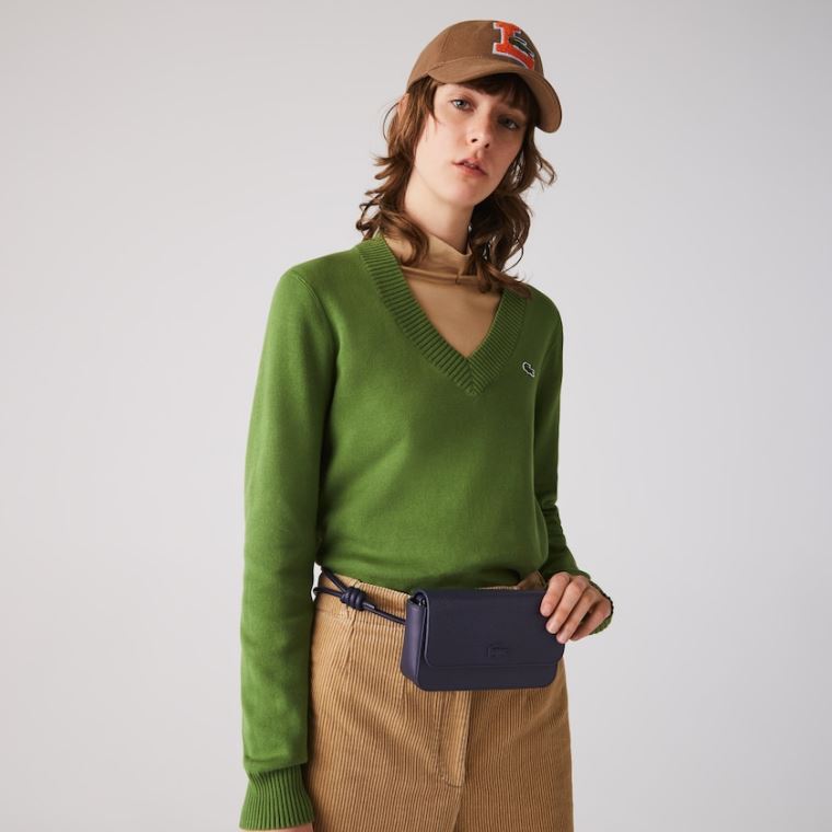 Lacoste Chantaco Matte Piqué Bőr Flap Belt Bag Sötétsötétkék | vqKRMQkp