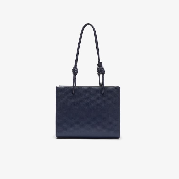 Lacoste Chantaco Matte Piqué Bőr Shoulder Slung Handbag Sötétkék Kék | yP5eNtrZ